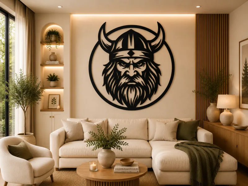 Viking Head 2D Wall Art