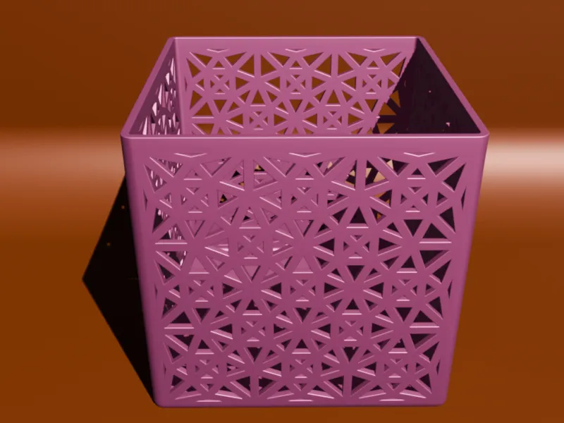 Triangular Lattice Pen Holder / Desk Organizer box V3D ID-30