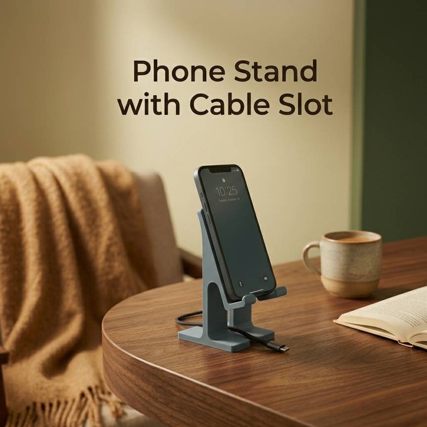 Phone Stand with Cable Slot