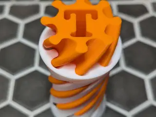 Spiral Vortex Fidget Letter T - Passthrough Toy 180 deg