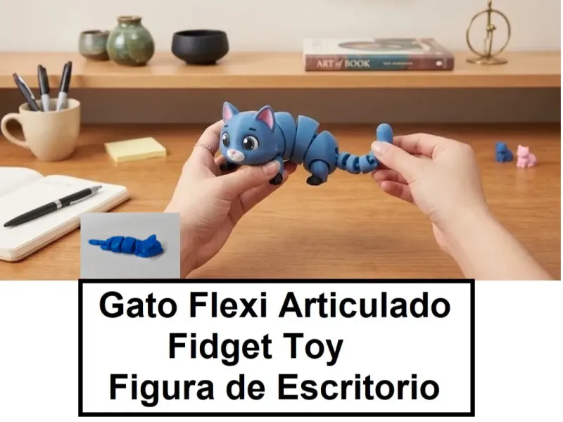 Articulated Flexi Cat | Fidget Toy & Desk Figure