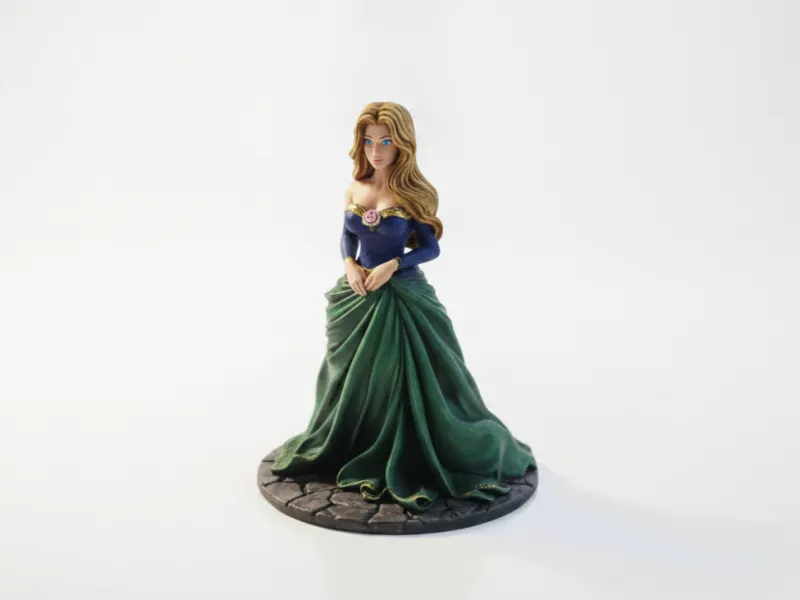 Figurilla de Princesa Femenina de Fantasía Imprimible en 3D