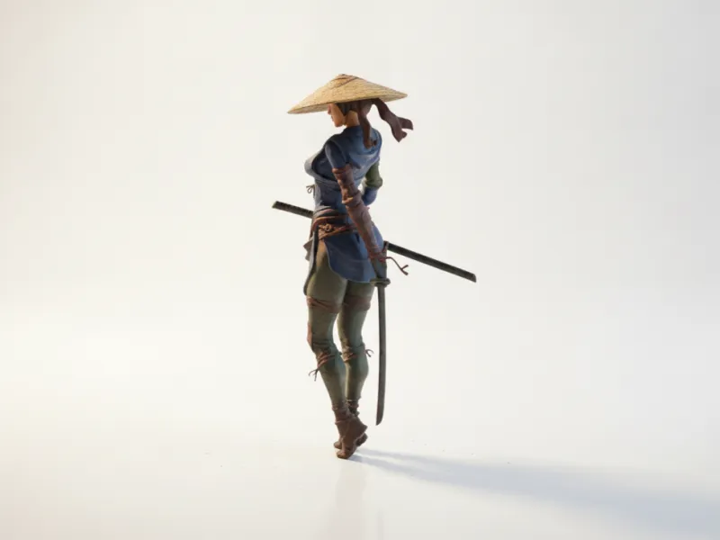 Female Samurai Warrior Figurine 3D Printable