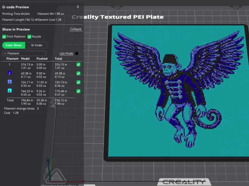 Pixelierter fliegender Affe