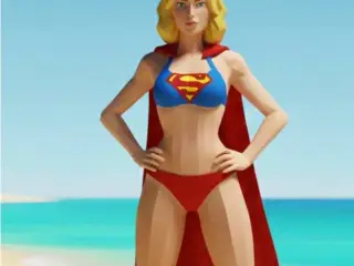 super girl - low poly - coleção praia