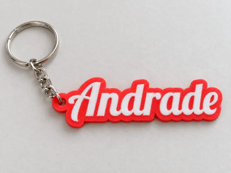 Porta-Chaves Personalizado com Nome – Andrade | Keychain 3D