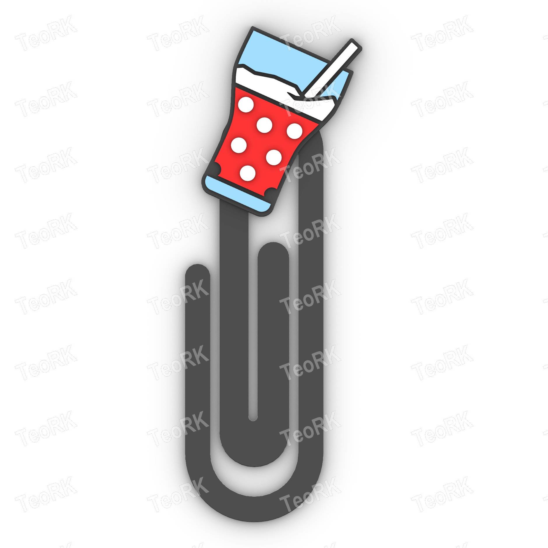 Paperclip mouse soda - bookmark
