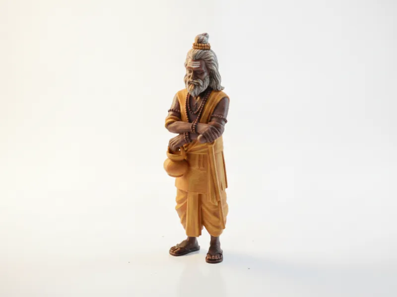 Statuetta del Saggio Indiano Tradizionale Stampabile in 3D
