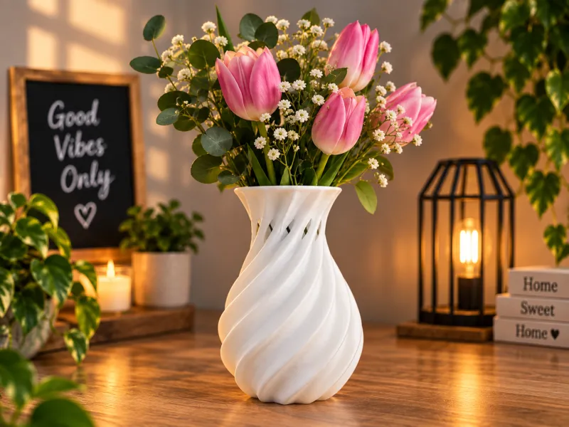 Vase Spirale Élégant – Vase à Fleurs Moderne Torsadé