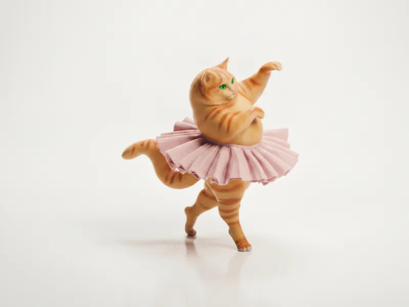 Estatueta de Gata Bailarina Figura Feminina para Impressão 3D