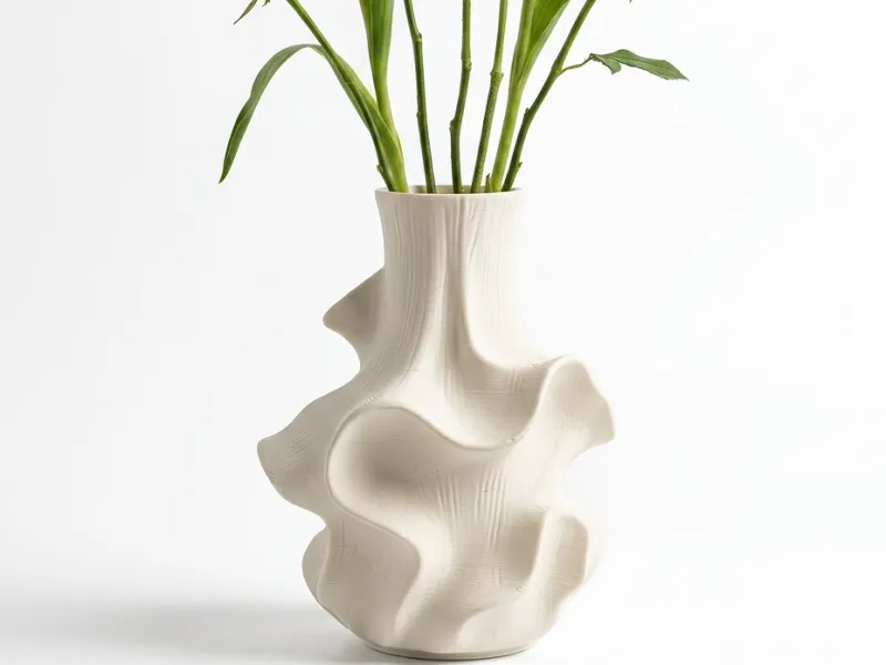 Organic Sculptural Vase | Modern Wavy Flower Vase