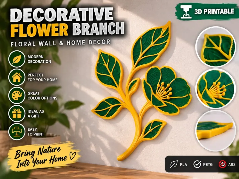 Decorative Flower Branch – Floral Wall & Home Decoration