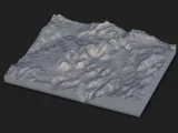 Mountain Terrain Relief Tile – Topographic Landscape STL-0