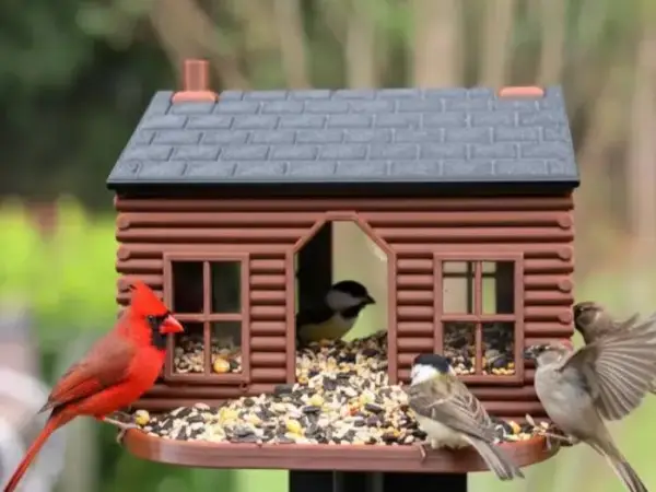 Log Cabin Birder feeder, support free design