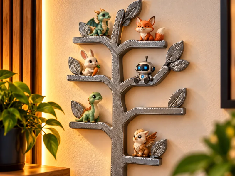 Scaffale espositivo ad albero – Organizzatore da parete per mini figure