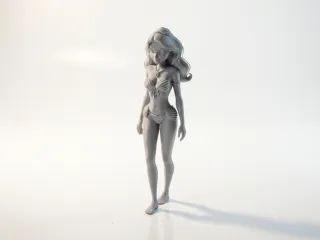 Beach Princess Figurine Cartoon Character 3D Printable