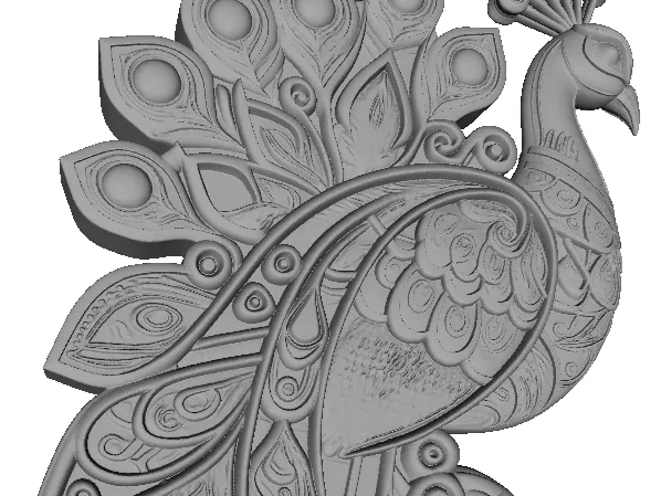 4519  Totem Color 3D Model of a Peacock  STL  DND  ARTE