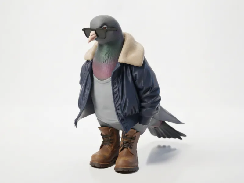 Figura de paloma con estilo, animales, imprimible en 3D