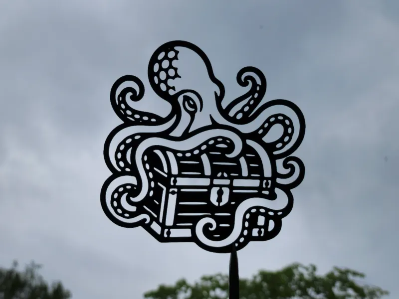 Octopus Treasure Chest 2D Wall Art