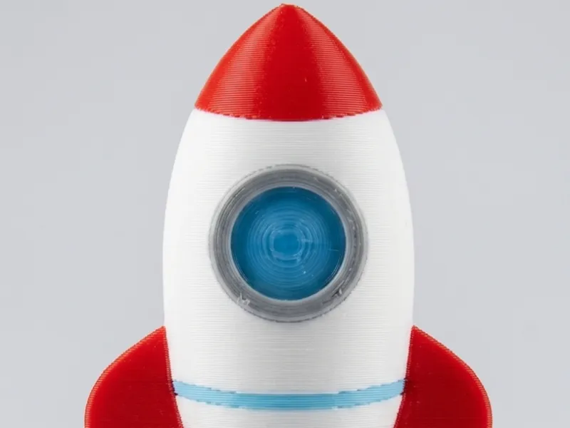 🚀 Red Rocket Toy – 3D Printable