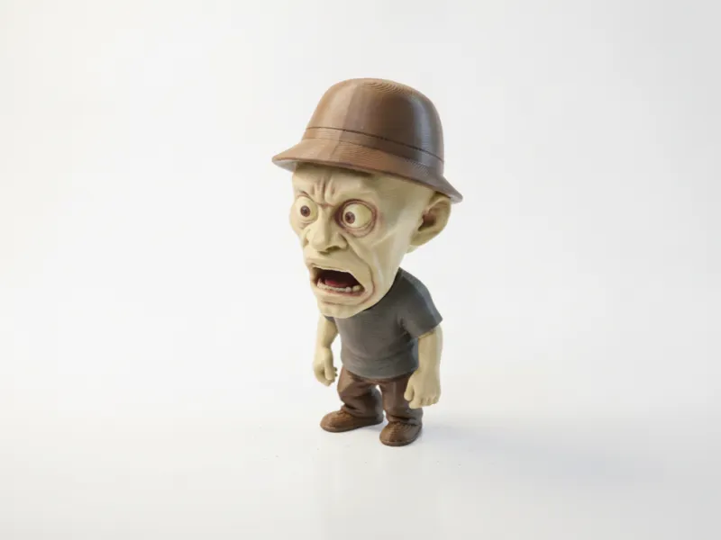 3D-druckbare Charakterfigur eines überraschten Mannes