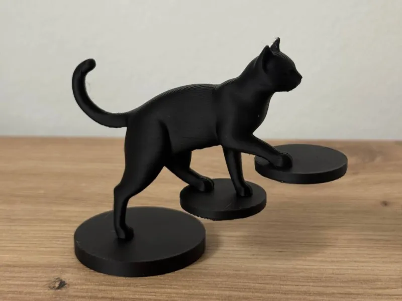 Balancing Black Cat Sculpture (Easy Removal Supports)
