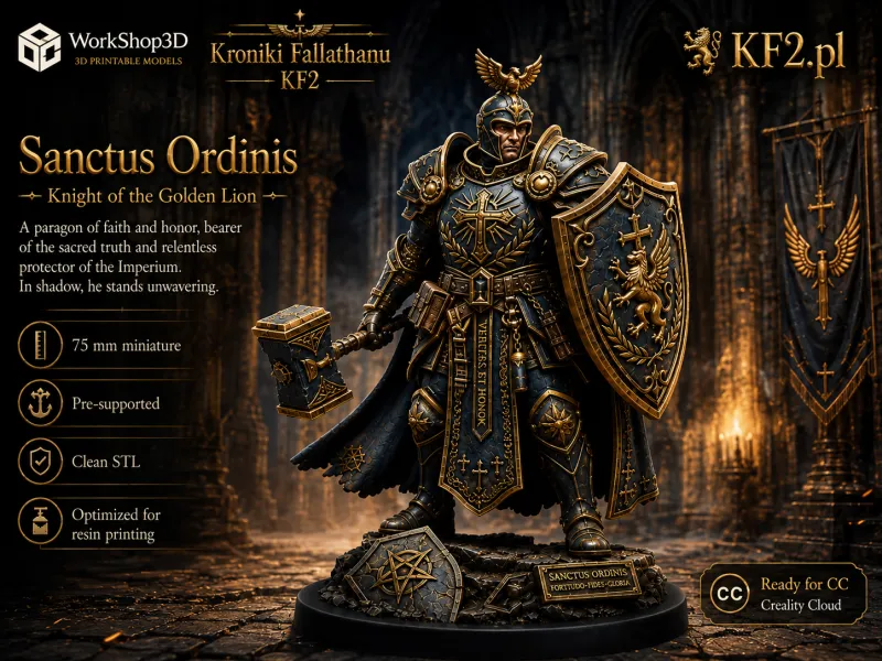 Free dark fantasy Inquisitor miniature from the KF2.pl