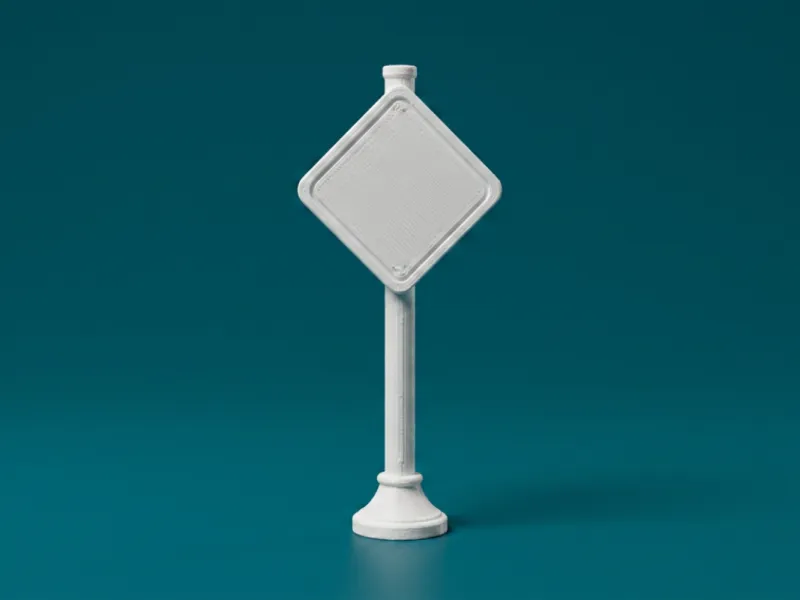 1:12 Scale Road Sign 3D Model