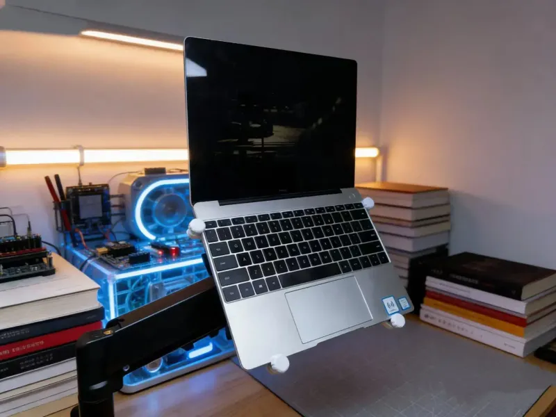 Supporto monitor convertito in accessori per supporto laptop
