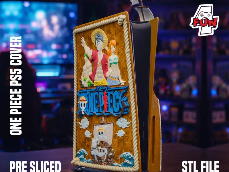 One Piece Inspired PS5 Cover Plate STL File Sliced