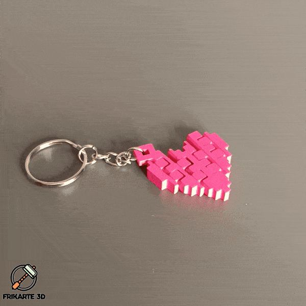 Home page module: Articulated Pixel Heart Keychain