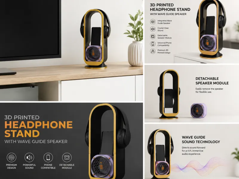 headphone stand + Sound Wave Speaker + Mag Charge