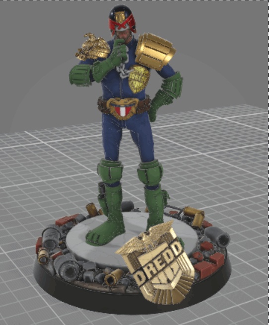 Comic Accurate Judge Dredd Statue 3D Print Model