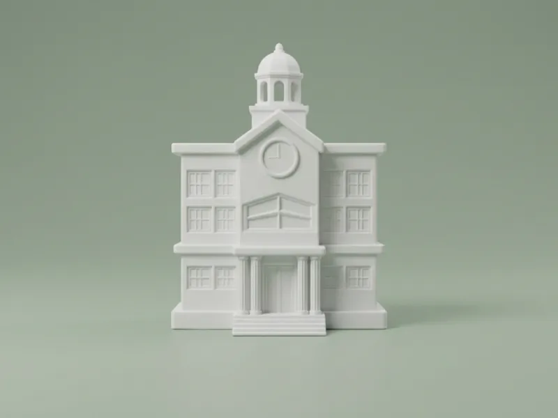 Edificio Escolar Clásico – Modelo 3D Arquitectónico