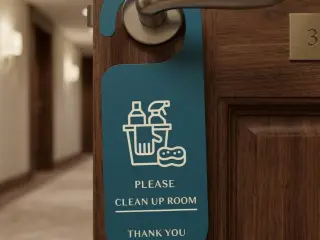 Hanging Card - "Clean room"