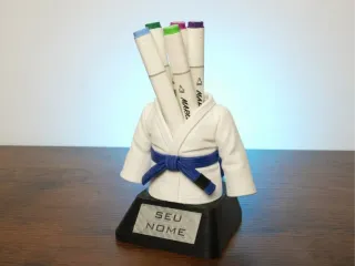 Porta-canetas Kimono - Faixa Azul