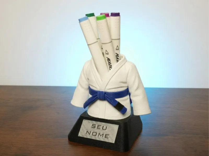 Porta-canetas Kimono - Faixa Azul