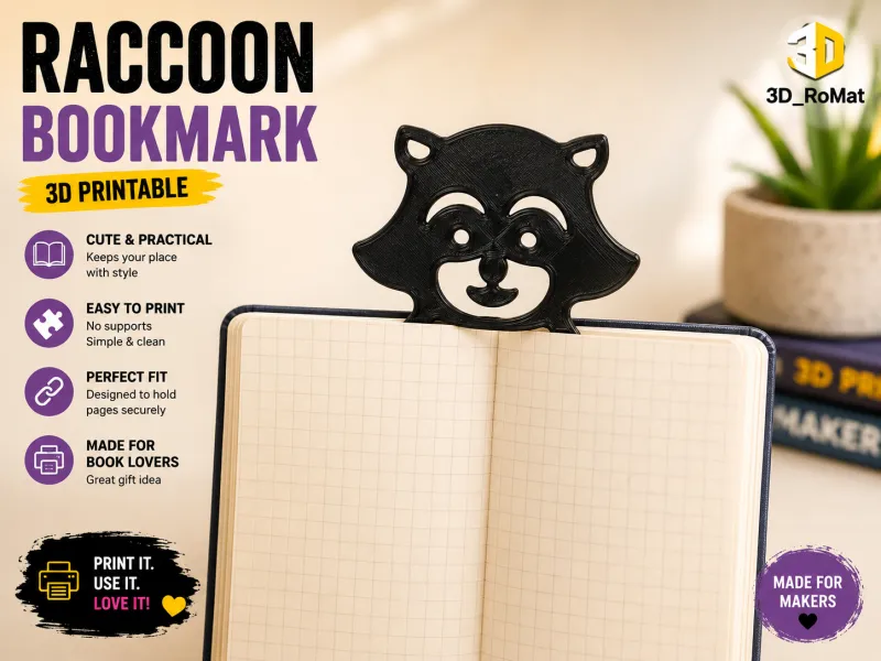 🦝 Raccoon Bookmark