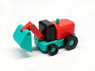 Cute version excavator assembly toy decoration