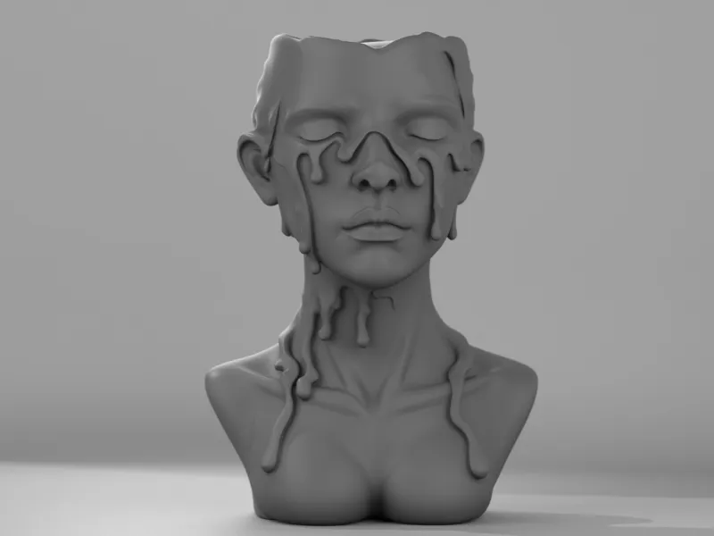 Sculpture of a Female Bust for Holding Candles