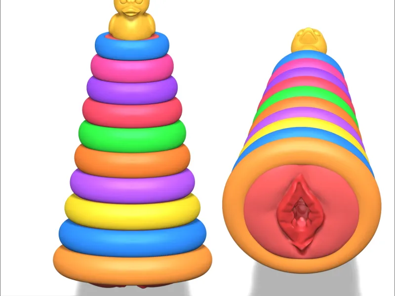 Masturbator Ring pyramid toy with mold
