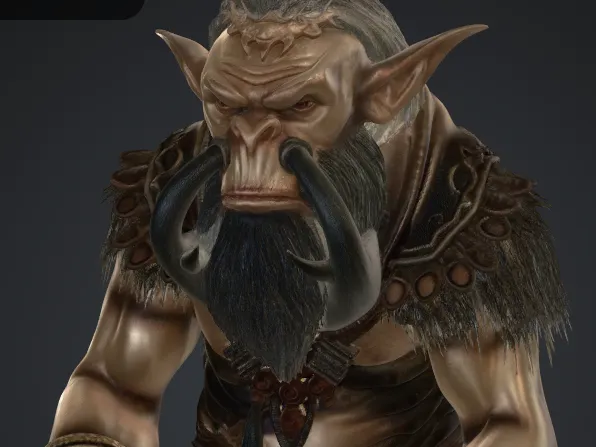 orc sitend,mit grossen zähnen