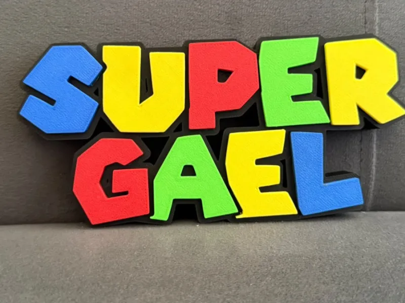Nome Estilo Super Mario - Personalizável "SUPER GAEL"
