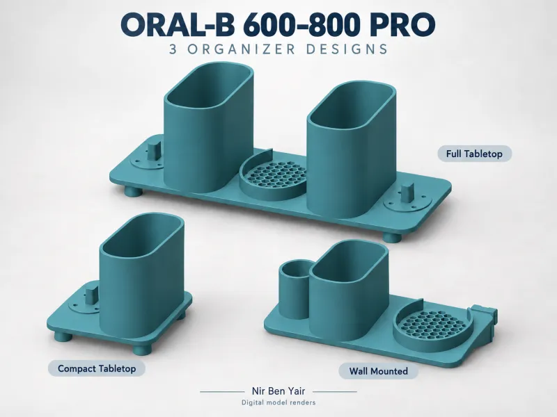 Modelos Oral-B 600-800 Pro V6-V9 - Suporte Duplo para Escova e Carregador