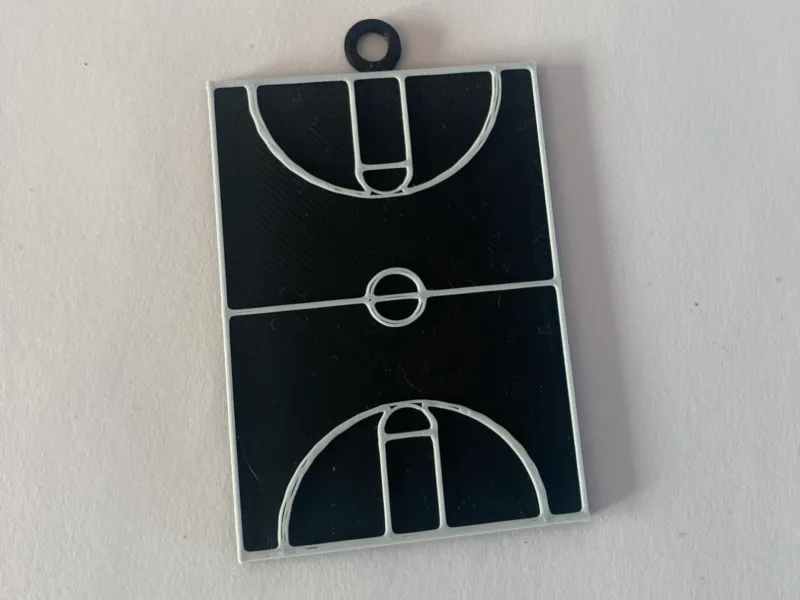 basketball court key chain