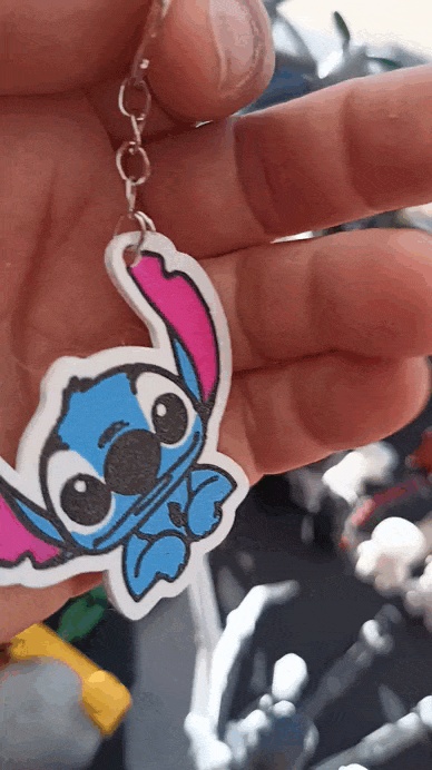 Schattige Stitch Dubbelzijdige Sleutelhanger