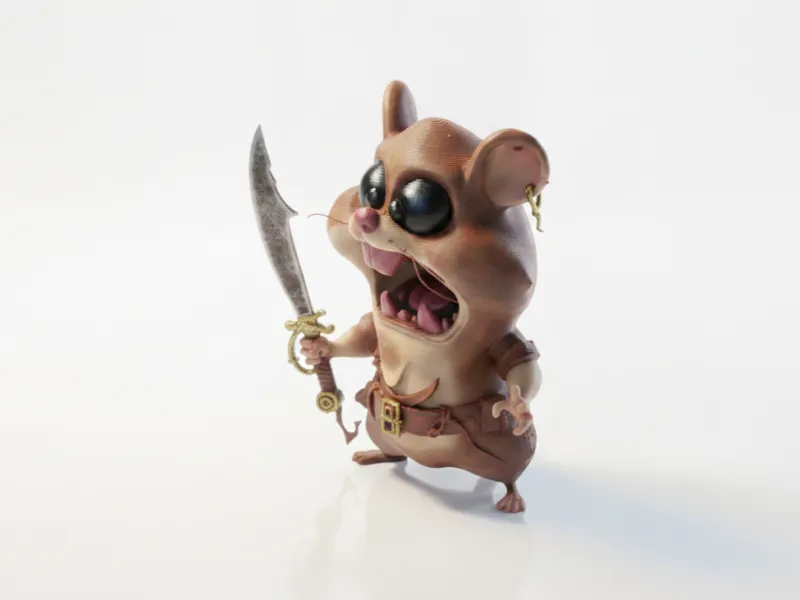 ネズミの海賊フィギュア ファンタジーコレクティブル 3Dプリント可能
