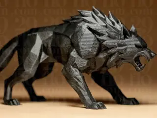 Geometric Wolf Figurine