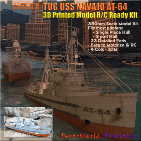 Tugboat USS Navajo AT-64 Model Kit by PoserWorld