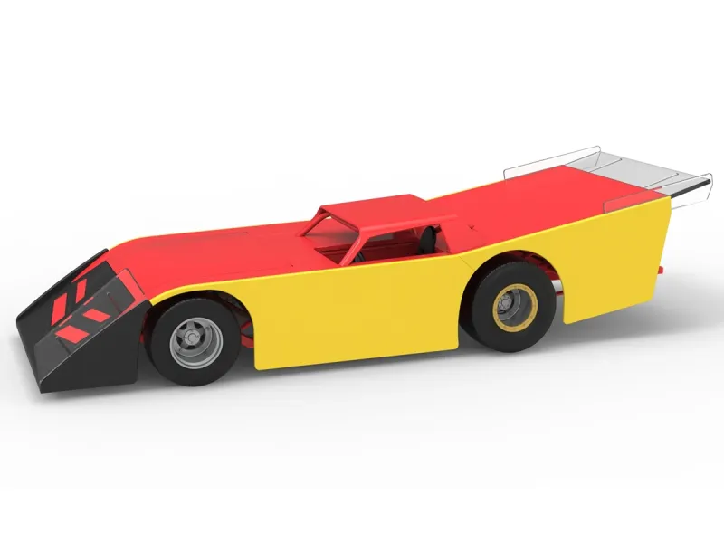 Vintage Dirt late model Race car Version 5 Scale 1:25